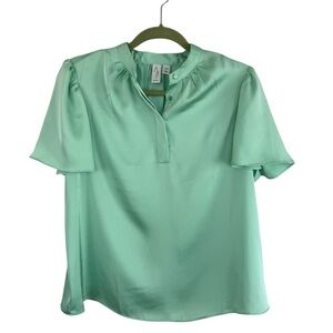 Joie Seafoam Green Blouse Size Medium Career Business Casual Size M
